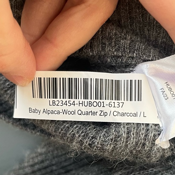 Quince Baby Alpaca-Wool Quarter-Zip Sweater in Charcoal Gray - Picture 10 of 10